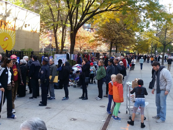 The line to vote at about 11 a.m. on Nov. 8 outside our local elementary school on the Upper West Side. I came back later to vote but I heard that the line moved quickly.